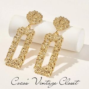 Women Chic Geometric, Hammered, Dangling Earrings